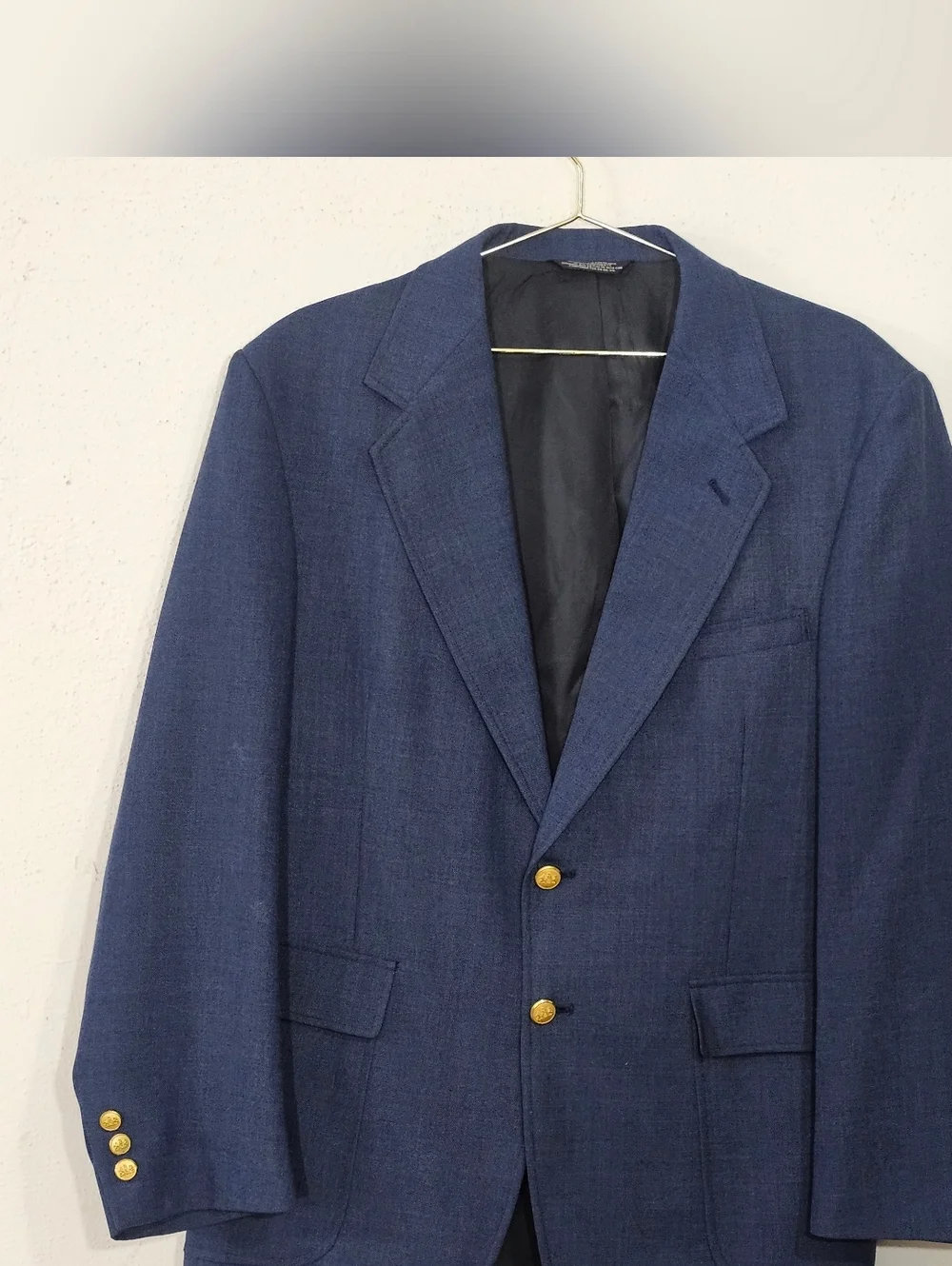 STAFFORD Navy Blue Men's Two-Button Blazer